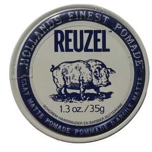 Reuzel Clay Matte Pomade 1.3 oz Travel Tin White Strong Hold Matte Finish
